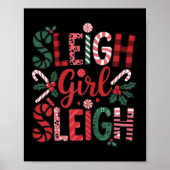 Sleigh Girl Sleigh Funny Little Women's Retro Chri Poster (Voorkant)