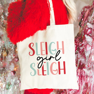 Sleigh Girl Sleigh   Grappige feestelijke kerst Tote Bag