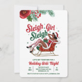 Sleigh Girl Sleigh Vakantie Kerstuitnodiging Kaart (Voorkant)