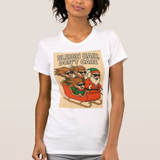 Sleigh Hair, Don’t Care Crew T-shirt (Voorkant)