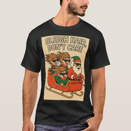 Sleigh Hair, Don’t Care Crew T-shirt (Voorkant)