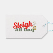 Sleigh hele dag, leuke vakantie cadeau Label Cadeaulabel (Voorkant (Horizontaal))