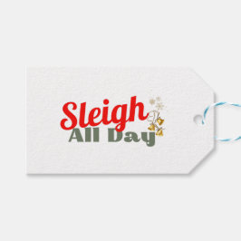 Sleigh hele dag, leuke vakantie cadeau Label Cadeaulabel