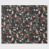 Sleigh hele dag veranderen achtergrond kleur Kerst Cadeaupapier (Vlak)