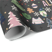 Sleigh hele dag veranderen achtergrond kleur Kerst Cadeaupapier (Rol Hoek)