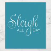 Sleigh hele dag wijn label etiket (Enkel label)