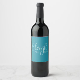 Sleigh hele dag wijn label etiket
