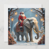 Sleigh in Shop Santa op Elephant Christmas Party Kaart (Voorkant)