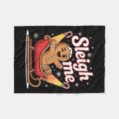 Sleigh Me Funny Adult Humor Gingerbread Man  Fleece Deken (Voorkant (Horizontaal))