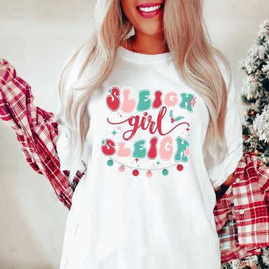 Sleigh Meisje Shirt, Kerst Slay Shirt, Sleigh T-shirt