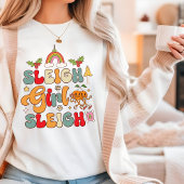 Sleigh Meisje Sleigh Groovy Moderne Kerstmis Tri-Blend Shirt