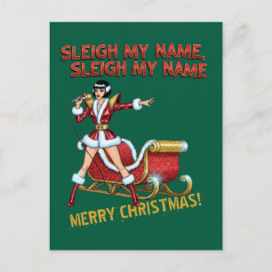 Sleigh Mijn Naam Kerstmis Briefkaart