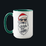 Sleigh Mijn naam Santa Christmas Mok<br><div class="desc">Maak het vieren van de feestdagen met grappig hiphop het shirt.</div>