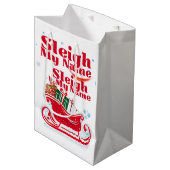 Sleigh My Name, vakantieontwerp, humoristische ker Medium Cadeauzakje (Voorkant Gekanteld)