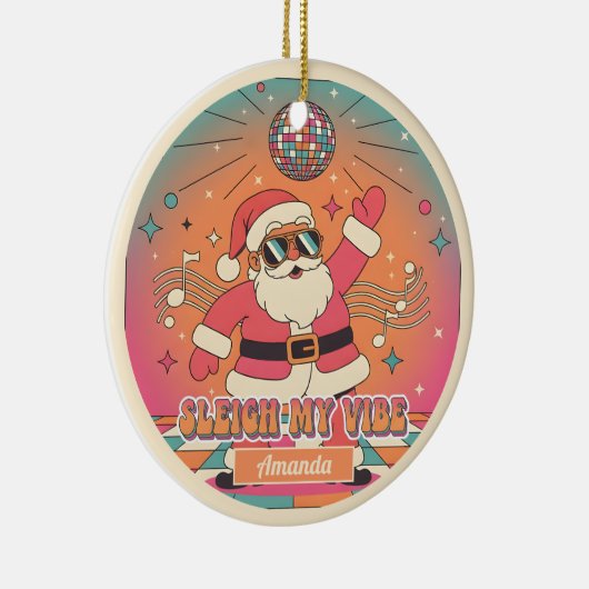 Sleigh My Vibe Funny Christmas Ornament Gift (Rechts)