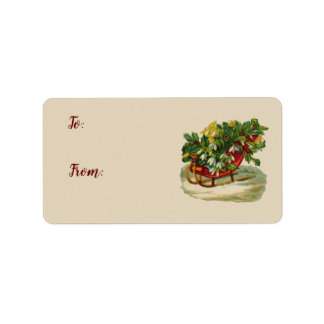 Sleigh of Holly Vintage Christmas Gift Tags Etiket
