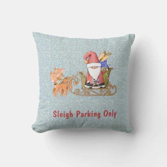 Sleigh Parking only  Kerstmis Kussen (Voorkant)