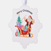 Sleigh Personalised Paper Kaart Ornament (Links)