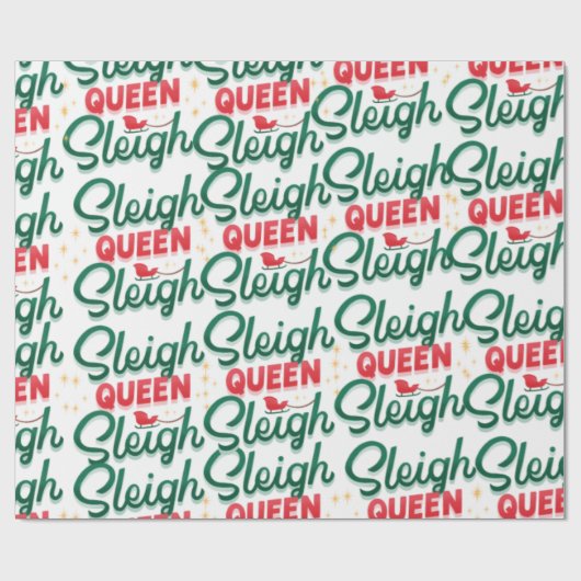 Sleigh Queen Sleigh kerst Cadeaupapier (Vlak)