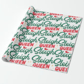 Sleigh Queen Sleigh kerst Cadeaupapier (Uitgerold)