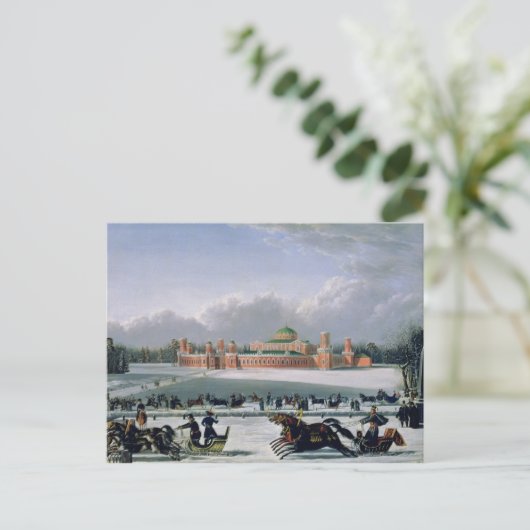 Sleigh Race in het Petrovsky Park in Moskou Briefkaart (Staand voorkant)