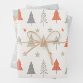 Sleigh Reindeer Pine Trees Pattern wrapping sheet Inpakpapier Vel (In situ)