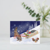 Sleigh Ride Briefkaart (Staand voorkant)