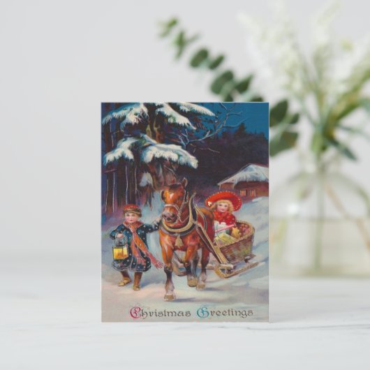 Sleigh Ride Briefkaart (Staand voorkant)