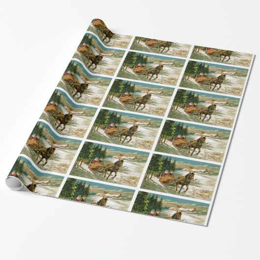 Sleigh Ride Cadeaupapier (Uitgerold)
