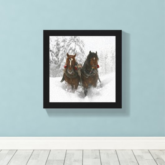 Sleigh Ride Canvas Afdruk (Insitu (Houten vloer))