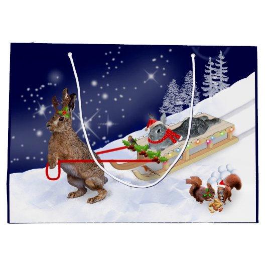 Sleigh Ride Gift-tas Groot Cadeauzakje (Achterkant)