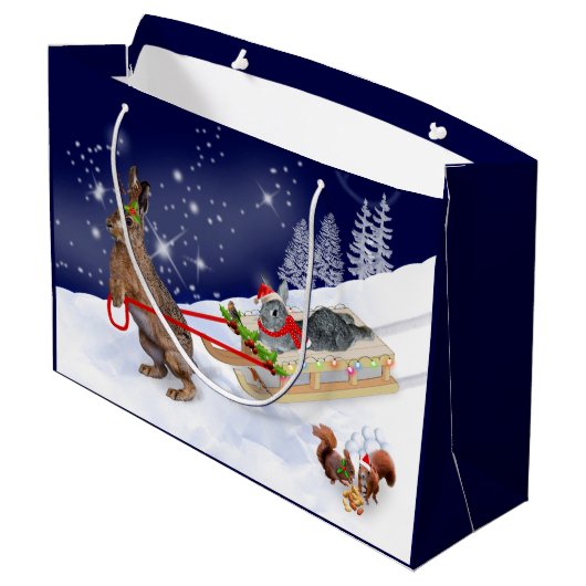 Sleigh Ride Gift-tas Groot Cadeauzakje (Achterkant Gekanteld)