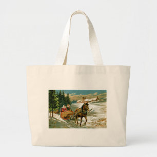 Sleigh Ride Grote Tote Bag