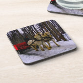 Sleigh Ride in het sneeuwcollectie Drankjes Onderzetter (Linkerzijde)
