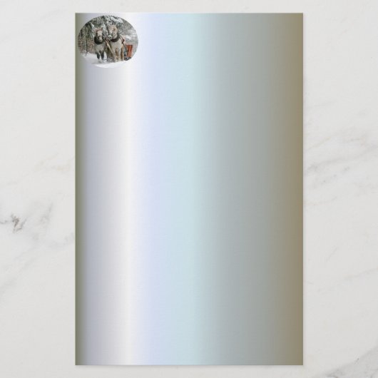 Sleigh Ride in het Snowy Forest Briefpapier (Voorkant)