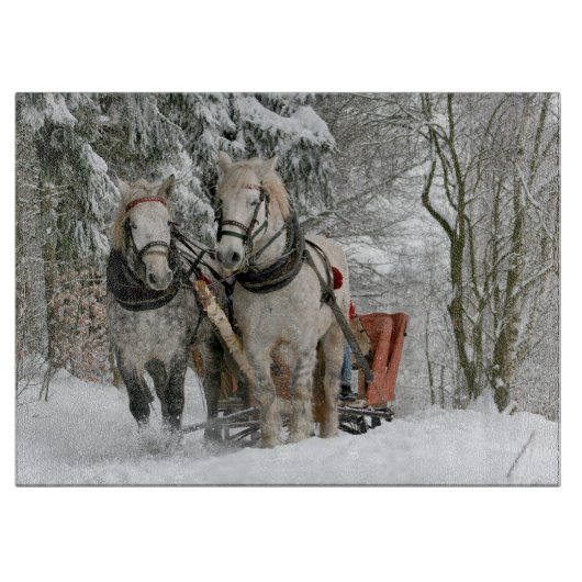 Sleigh Ride in het Snowy Forest Snijplank (Voorkant)