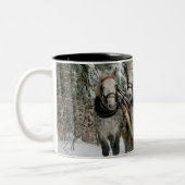 Sleigh Ride in het Snowy Forest Tweekleurige Koffiemok (Links)