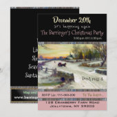 Sleigh Ride in Snow Holiday Party Kaart (Voorkant / Achterkant)