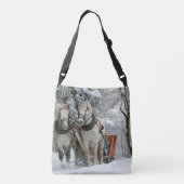 Sleigh Ride in Winter Wonderland Crossbody Tas (Achterkant)