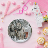 Sleigh Ride in Winter Wonderland Papieren Bordje (Feest)