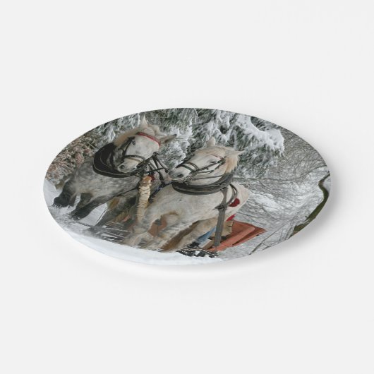 Sleigh Ride in Winter Wonderland Papieren Bordje (Gekanteld)