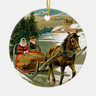 Sleigh Ride Keramisch Ornament