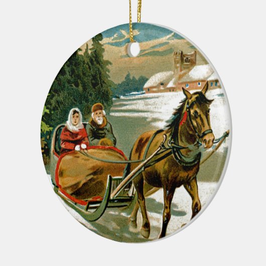 Sleigh Ride Keramisch Ornament (Links)