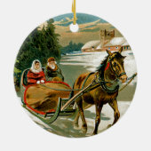 Sleigh Ride Keramisch Ornament (Achterkant)