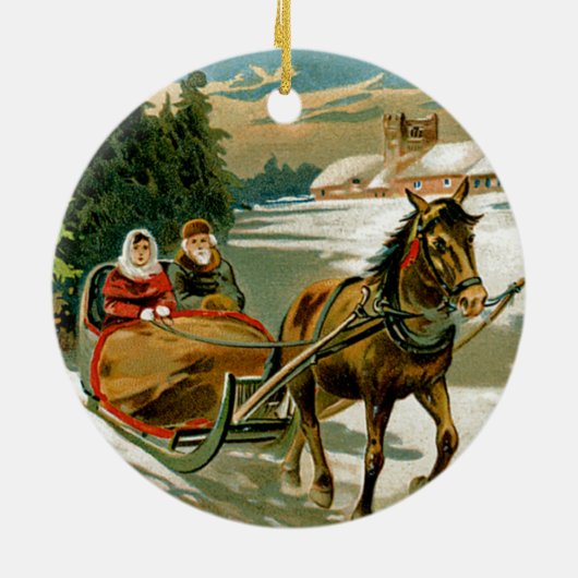 Sleigh Ride Keramisch Ornament (Achterkant)