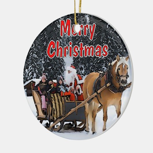 Sleigh Ride Keramisch Ornament (Links)