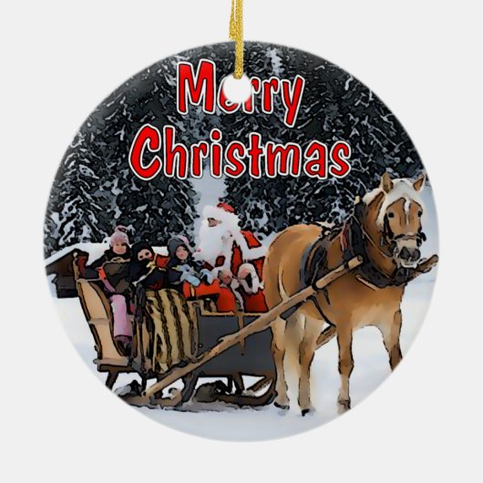 Sleigh Ride Keramisch Ornament (Achterkant)