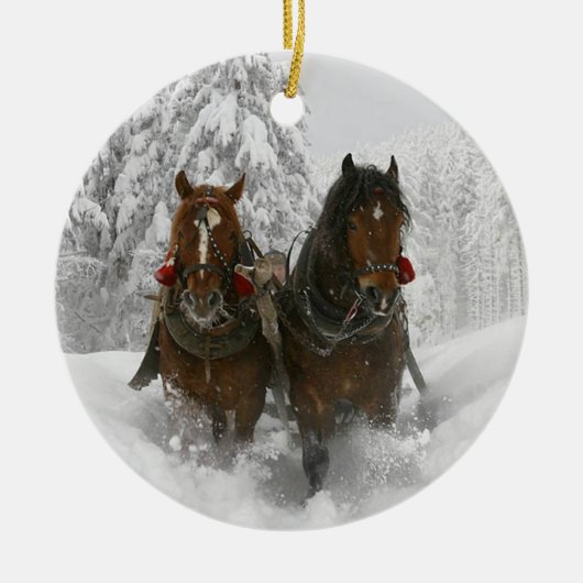 Sleigh Ride Keramisch Ornament (Voorkant)