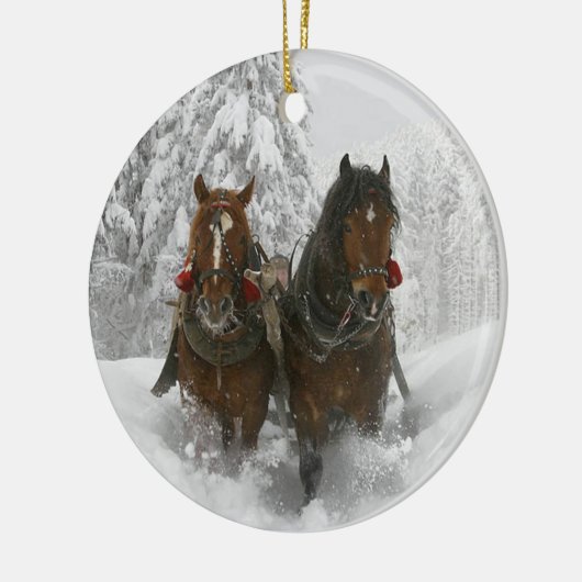 Sleigh Ride Keramisch Ornament (Links)