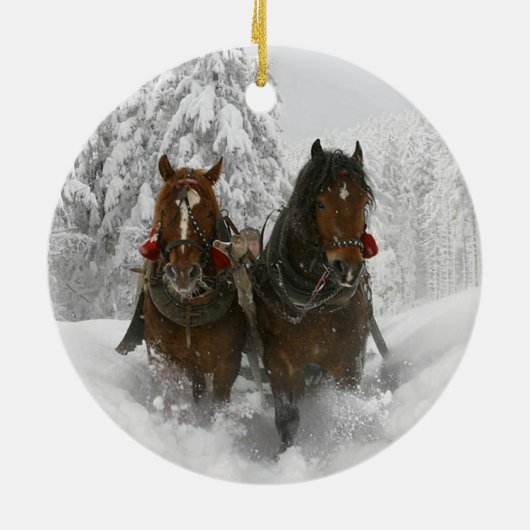 Sleigh Ride Keramisch Ornament (Achterkant)